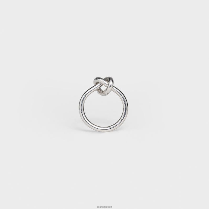 δαχτυλίδι κόμπων από ορείχαλκο με φινίρισμα ροδίου γυναίκες CELINE 640PT1376 αξεσουάρ ασήμι