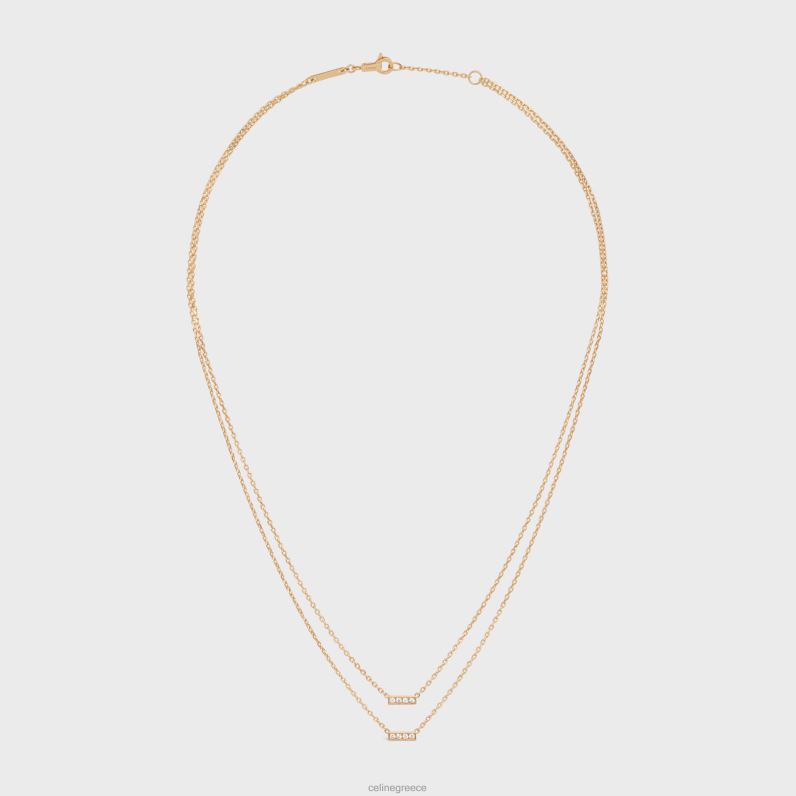 κολιέ διπλή γραμμή σε διαμάντια γυναίκες CELINE 640PT1390 αξεσουάρ κίτρινο χρυσό & λευκό