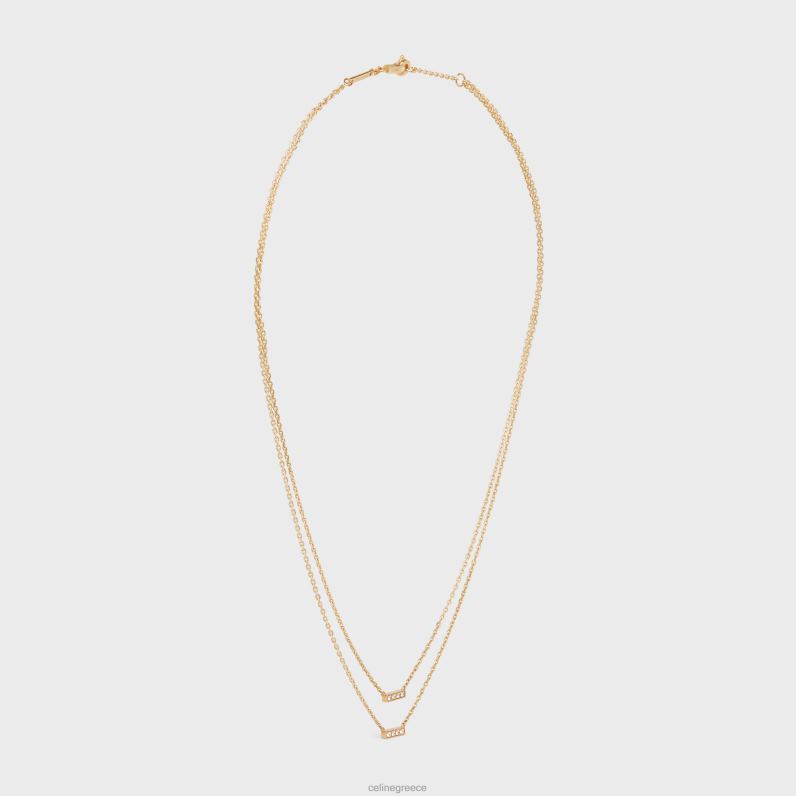 κολιέ διπλή γραμμή σε διαμάντια γυναίκες CELINE 640PT1390 αξεσουάρ κίτρινο χρυσό & λευκό