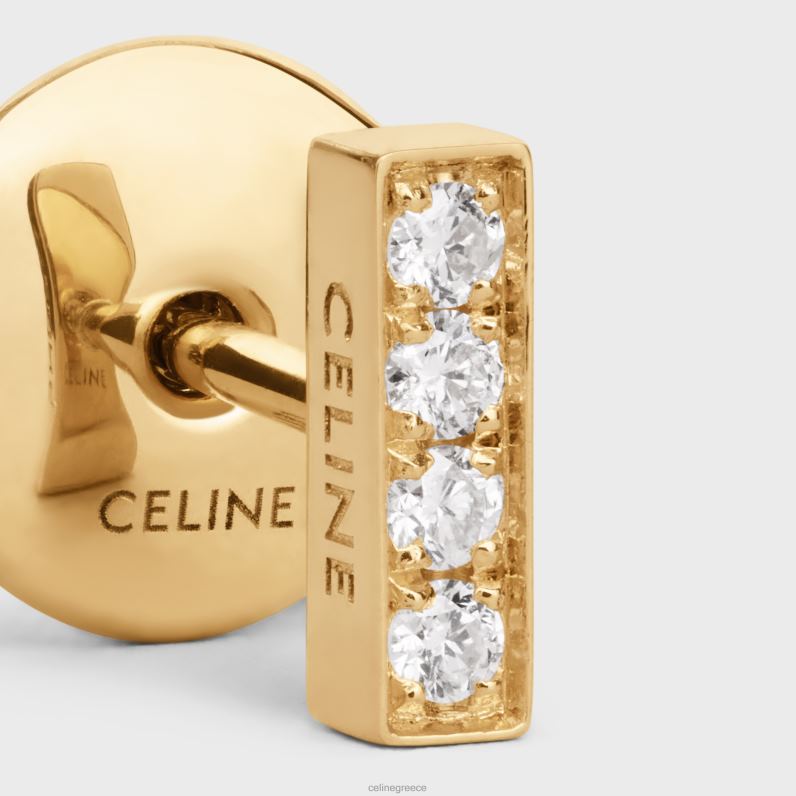 γραμμή καρφίτσα σε διαμάντια γυναίκες CELINE 640PT1396 αξεσουάρ κίτρινο χρυσό & λευκό