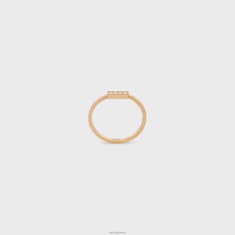 γραμμή δαχτυλίδι σε διαμάντια γυναίκες CELINE 640PT1397 αξεσουάρ κίτρινο χρυσό & λευκό