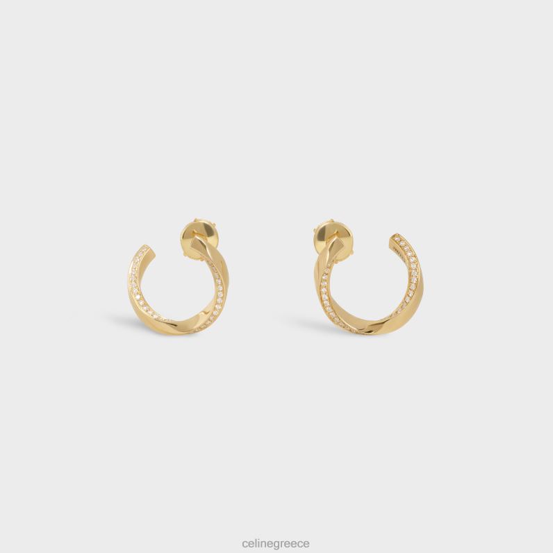 σκουλαρίκια στρέψης σε διαμάντια γυναίκες CELINE 640PT1408 αξεσουάρ κίτρινο χρυσό & λευκό