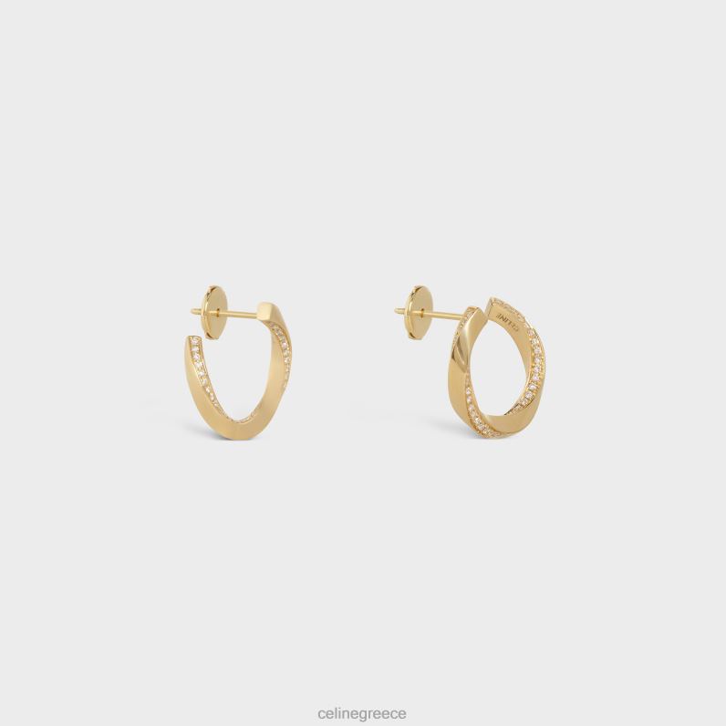 σκουλαρίκια στρέψης σε διαμάντια γυναίκες CELINE 640PT1408 αξεσουάρ κίτρινο χρυσό & λευκό