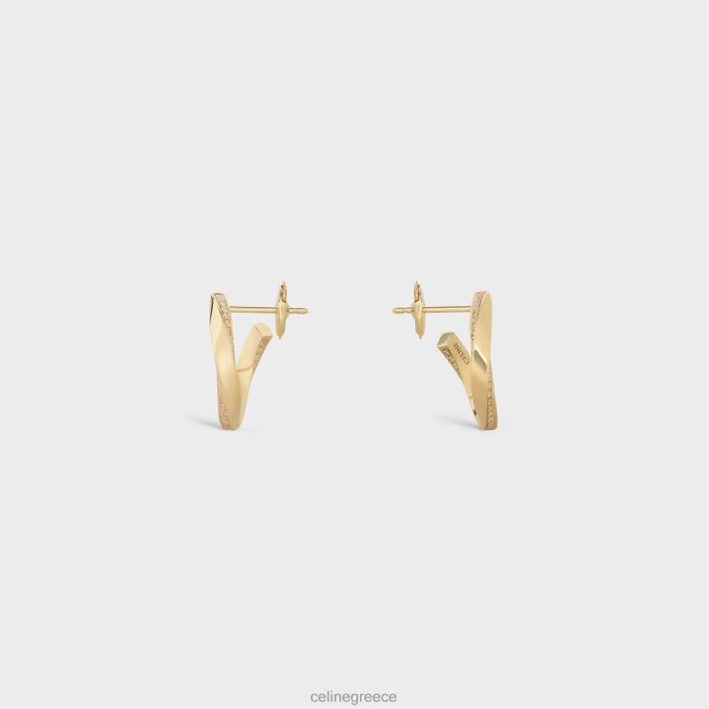 σκουλαρίκια στρέψης σε διαμάντια γυναίκες CELINE 640PT1408 αξεσουάρ κίτρινο χρυσό & λευκό