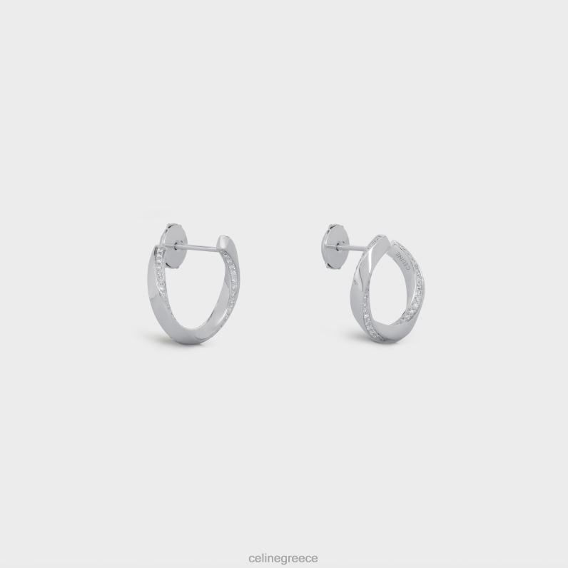 σκουλαρίκια στρέψης σε διαμάντια γυναίκες CELINE 640PT1409 αξεσουάρ λευκό χρυσό & λευκό