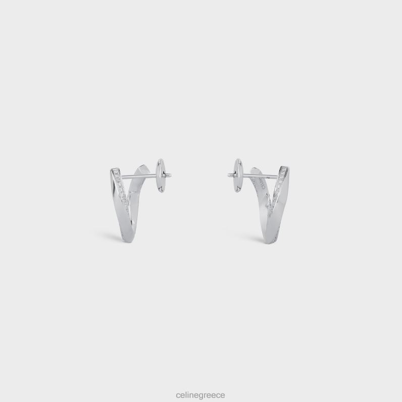 σκουλαρίκια στρέψης σε διαμάντια γυναίκες CELINE 640PT1409 αξεσουάρ λευκό χρυσό & λευκό