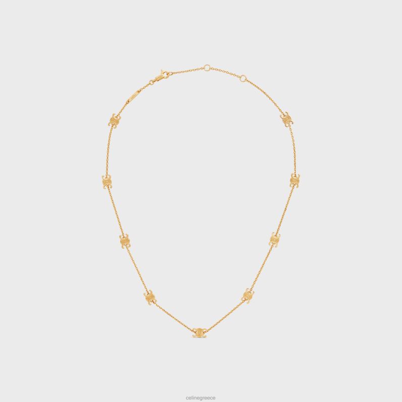 Triomphe mini triomphe κολιέ από ορείχαλκο με φινίρισμα γυναίκες CELINE 640PT1296 αξεσουάρ χρυσός