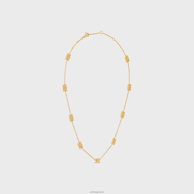 Triomphe mini triomphe κολιέ από ορείχαλκο με φινίρισμα γυναίκες CELINE 640PT1296 αξεσουάρ χρυσός