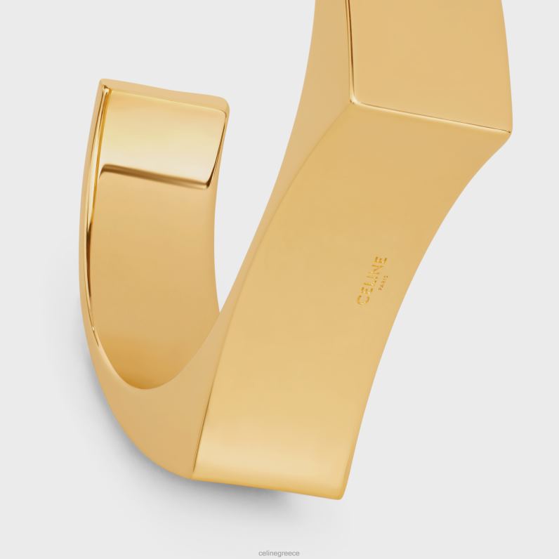 σχηματίζει abstraites κοίλη μανσέτα από ορείχαλκο με φινίρισμα γυναίκες CELINE 640PT1371 αξεσουάρ χρυσός