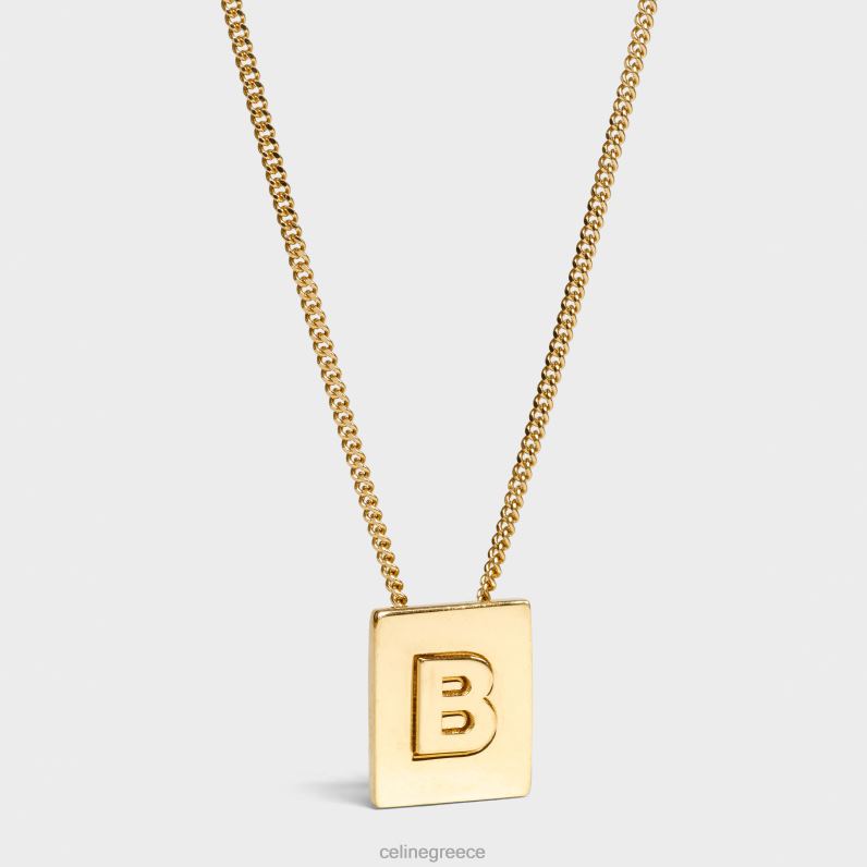 Κολιέ alphabet b από ορείχαλκο με φινίρισμα γυναίκες CELINE 640PT1325 αξεσουάρ χρυσός