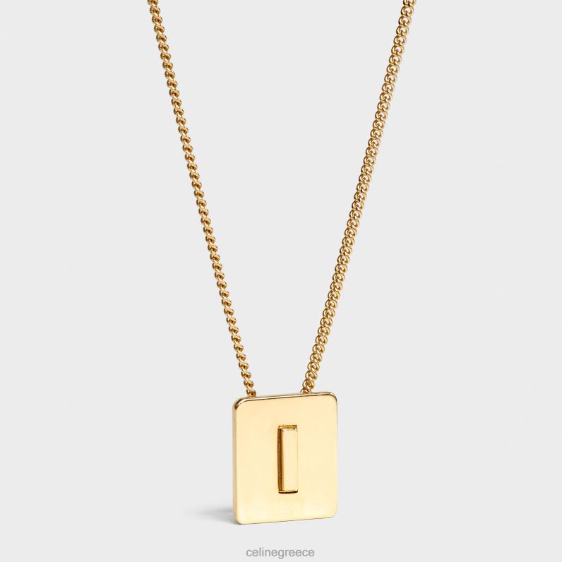 Κολιέ alphabet i από ορείχαλκο με φινίρισμα γυναίκες CELINE 640PT1332 αξεσουάρ χρυσός