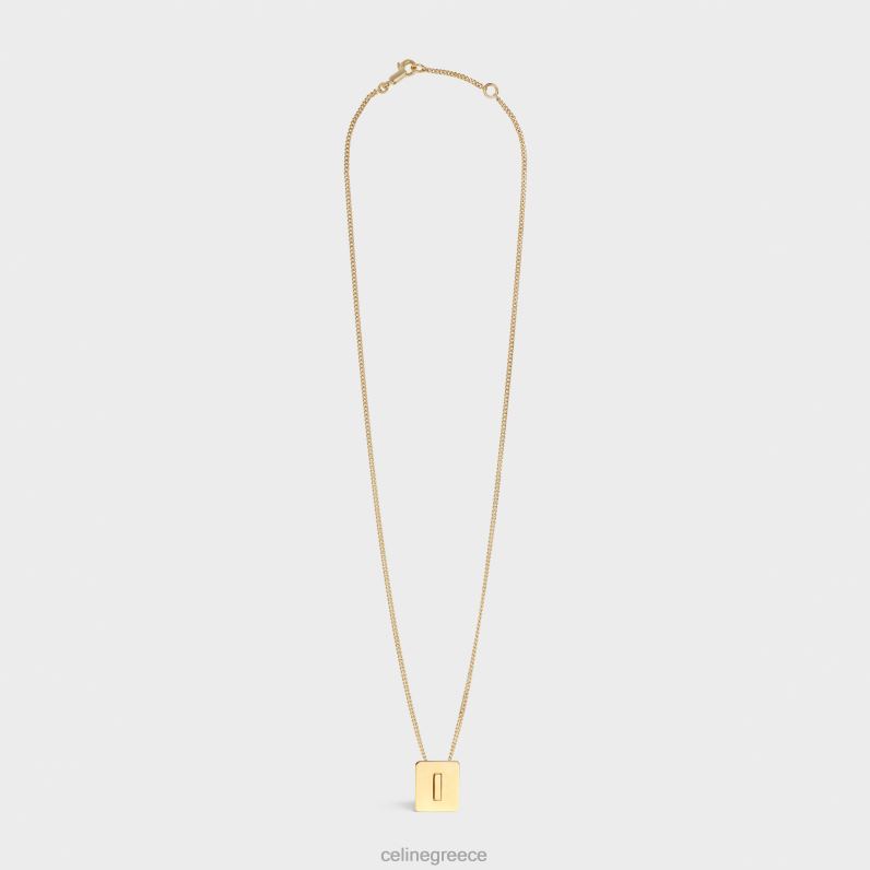 Κολιέ alphabet i από ορείχαλκο με φινίρισμα γυναίκες CELINE 640PT1332 αξεσουάρ χρυσός