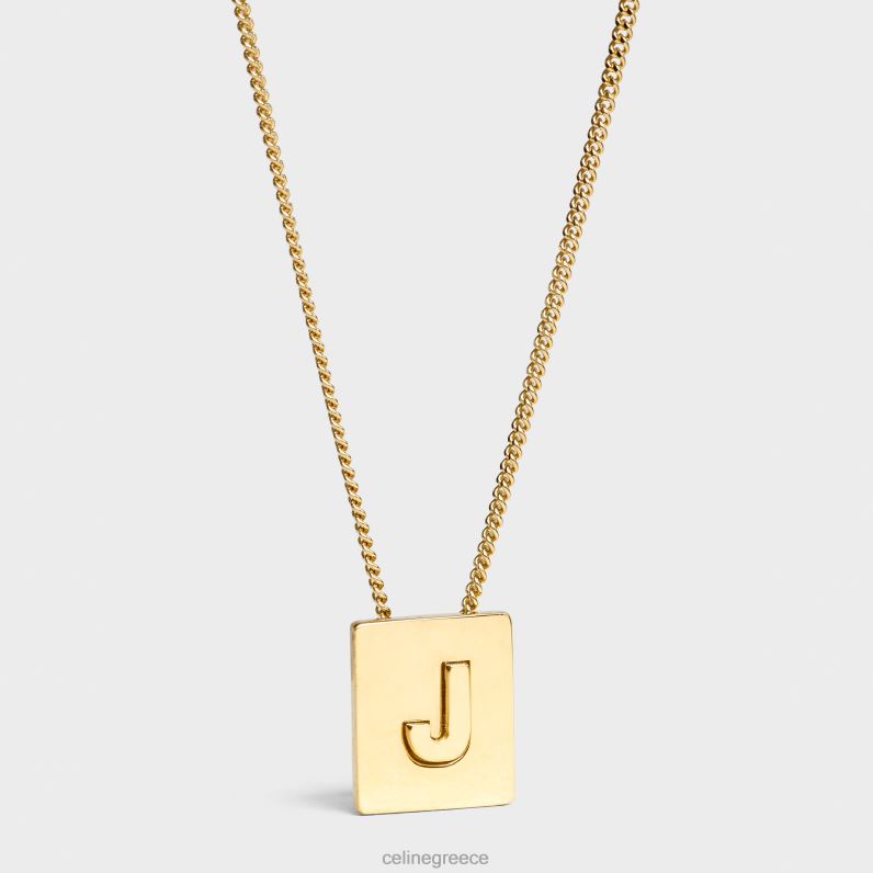 Κολιέ alphabet j από ορείχαλκο με φινίρισμα γυναίκες CELINE 640PT1333 αξεσουάρ χρυσός