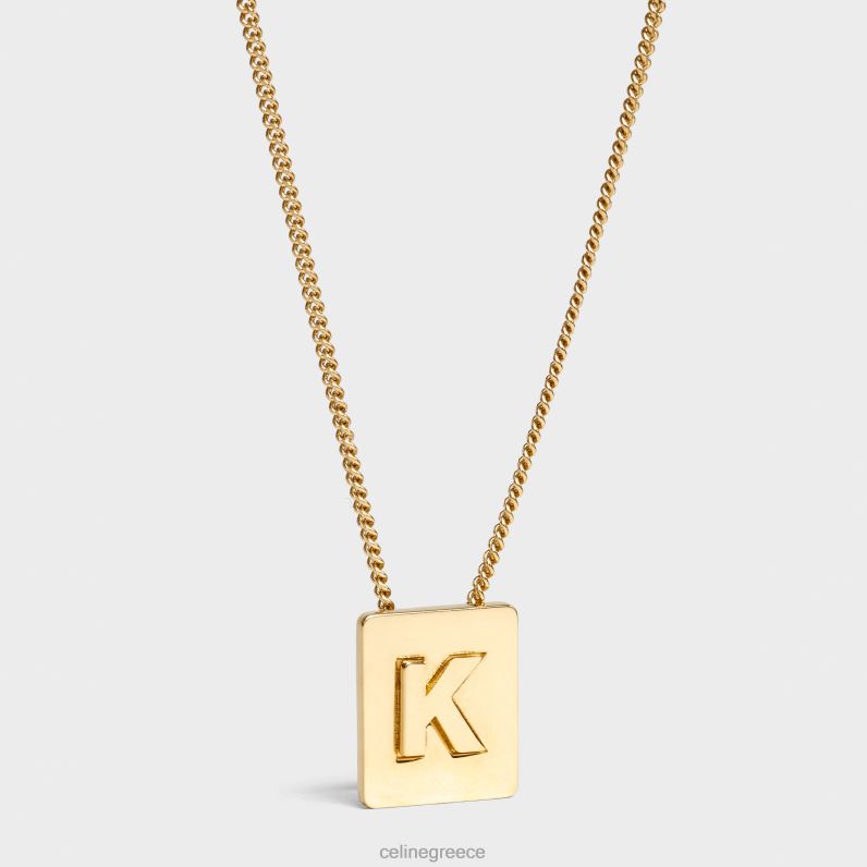Κολιέ alphabet k από ορείχαλκο με φινίρισμα γυναίκες CELINE 640PT1334 αξεσουάρ χρυσός