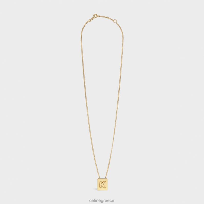 Κολιέ alphabet k από ορείχαλκο με φινίρισμα γυναίκες CELINE 640PT1334 αξεσουάρ χρυσός