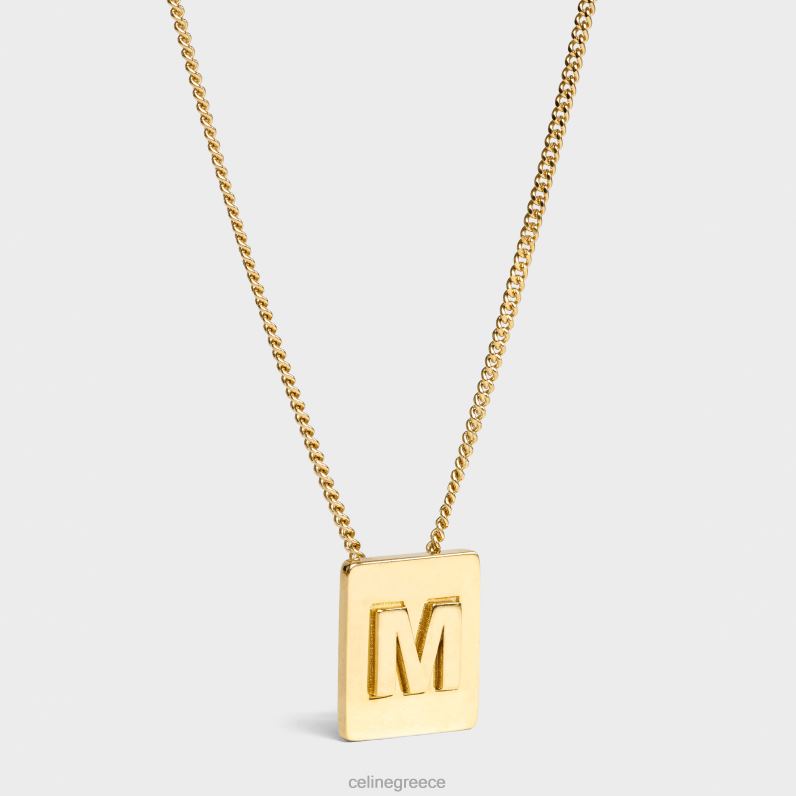 Κολιέ alphabet m από ορείχαλκο με φινίρισμα γυναίκες CELINE 640PT1336 αξεσουάρ χρυσός