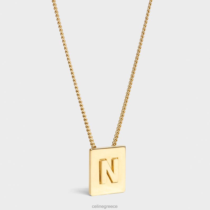 Κολιέ alphabet n από ορείχαλκο με φινίρισμα γυναίκες CELINE 640PT1337 αξεσουάρ χρυσός