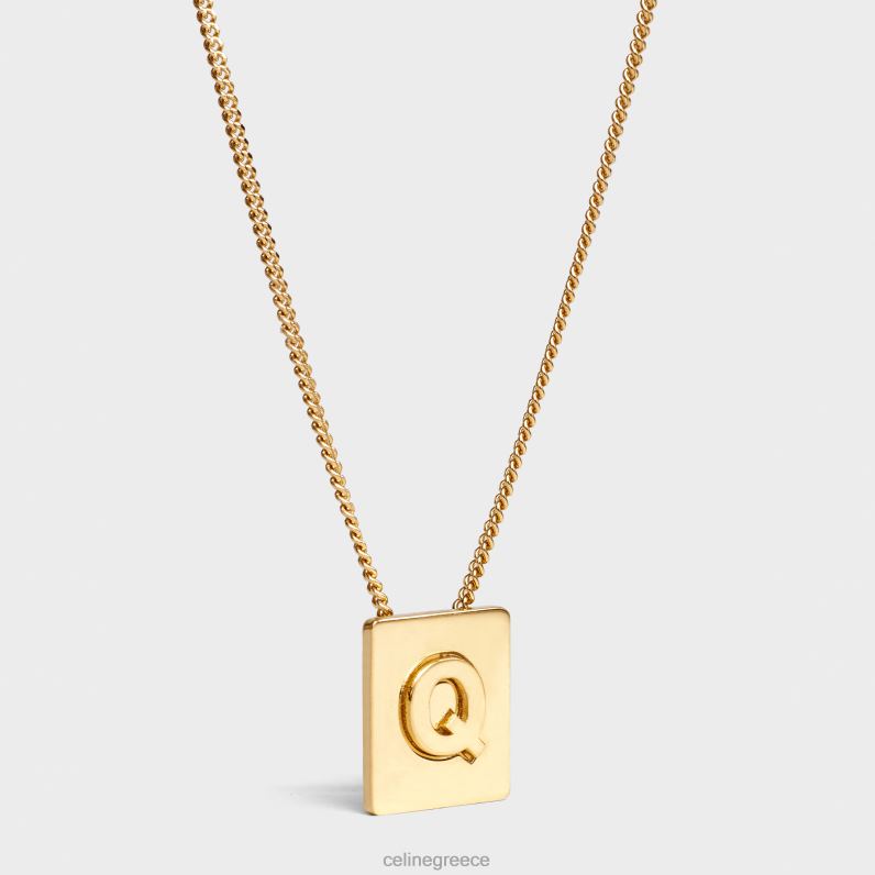 Κολιέ alphabet q από ορείχαλκο με φινίρισμα γυναίκες CELINE 640PT1340 αξεσουάρ χρυσός