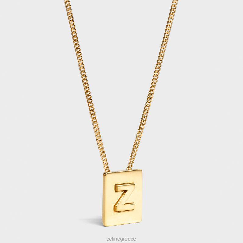 Κολιέ alphabet z από ορείχαλκο με φινίρισμα γυναίκες CELINE 640PT1349 αξεσουάρ χρυσός