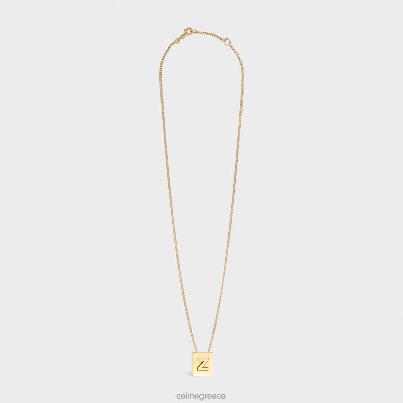 Κολιέ alphabet z από ορείχαλκο με φινίρισμα γυναίκες CELINE 640PT1349 αξεσουάρ χρυσός