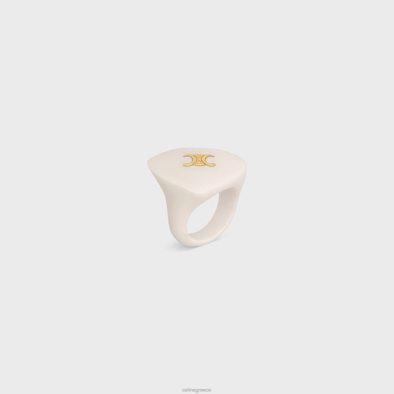 Δαχτυλίδι θριάμβου coeur από ορείχαλκο με χρυσό φινίρισμα & ρητίνη γυναίκες CELINE 640PT1259 αξεσουάρ χρυσό/ελεφαντόδοντο