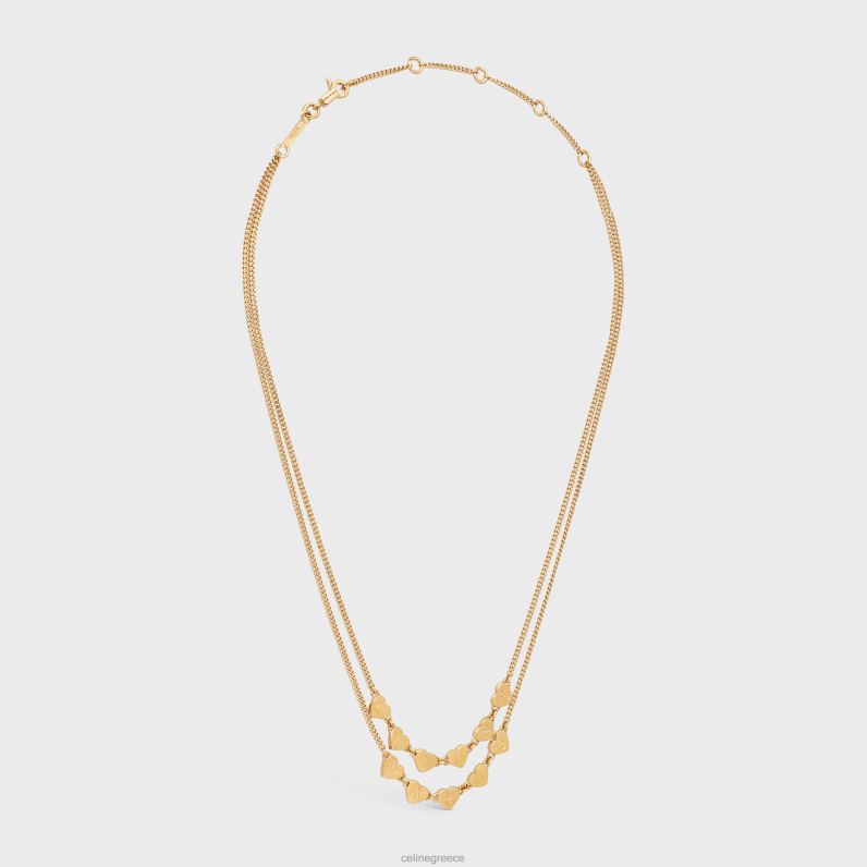 Διπλό κολιέ coeur από ορείχαλκο με φινίρισμα γυναίκες CELINE 640PT1262 αξεσουάρ χρυσός