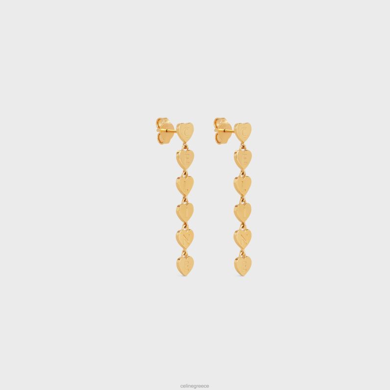 σκουλαρίκια coeur από ορείχαλκο με φινίρισμα γυναίκες CELINE 640PT1264 αξεσουάρ χρυσός