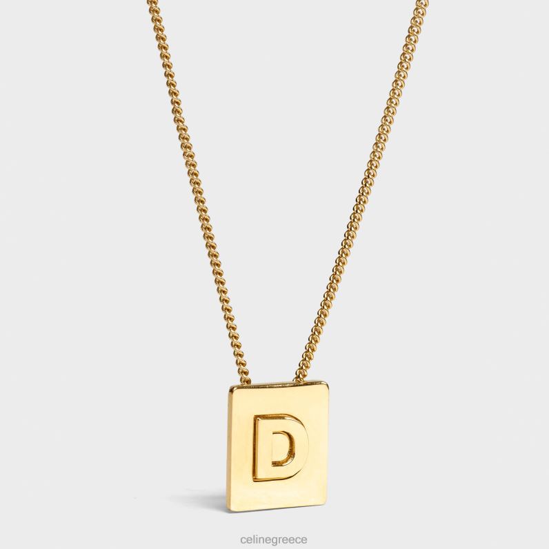 Αλφάβητο d κολιέ από ορείχαλκο με φινίρισμα γυναίκες CELINE 640PT1327 αξεσουάρ χρυσός