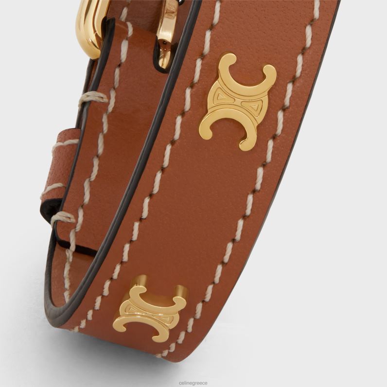 Βραχιόλι les cuirs από δέρμα μοσχαριού & ορείχαλκο με χρυσό φινίρισμα γυναίκες CELINE 640PT1323 αξεσουάρ χρυσός/μαύρισμα