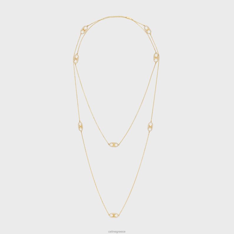 maillon triomphe sautoir σε διαμάντια γυναίκες CELINE 640PT1389 αξεσουάρ κίτρινο χρυσό & λευκό