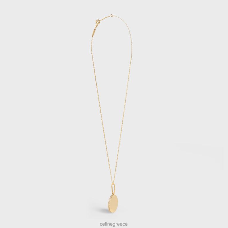 Μικρό κολιέ medaille σε διαμάντια γυναίκες CELINE 640PT1414 αξεσουάρ κίτρινο χρυσό & λευκό