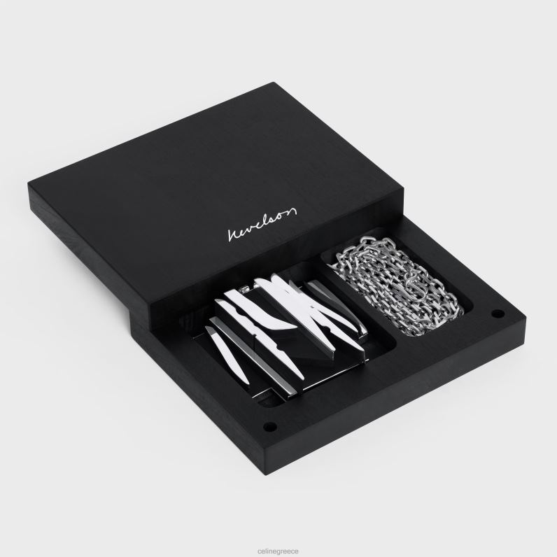 Κολιέ nevelson project από ασήμι 925 και ξύλο βελανιδιάς γυναίκες CELINE 640PT1363 αξεσουάρ ασημί/μαύρο