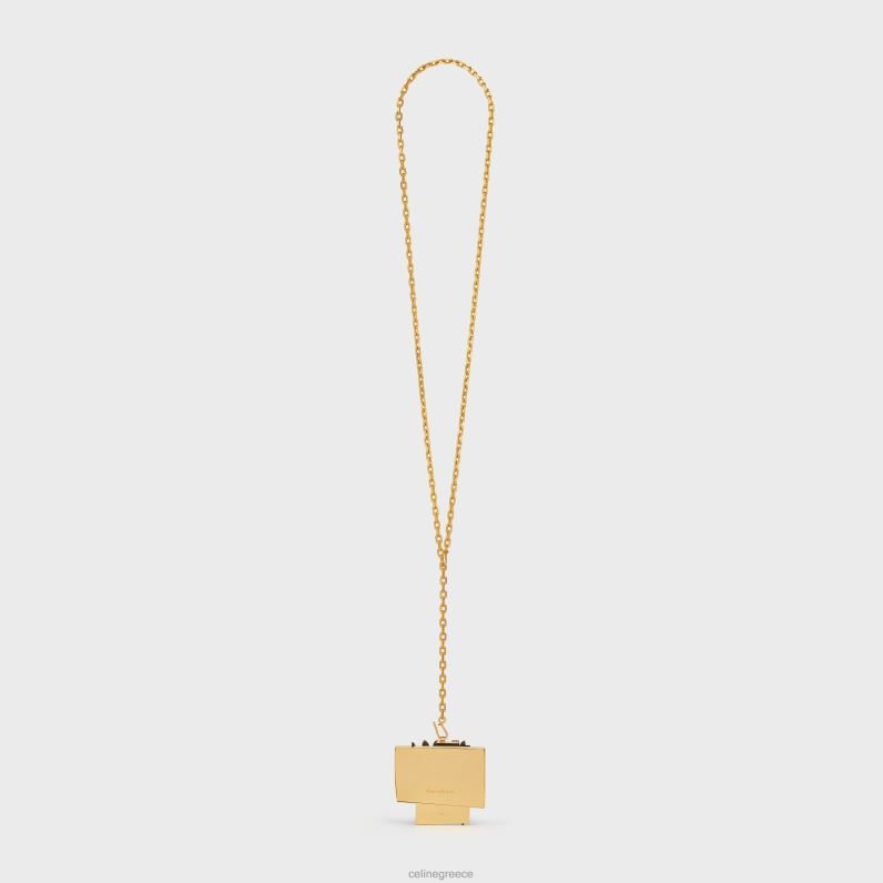 Κολιέ nevelson project vermeil & ξύλο βελανιδιάς γυναίκες CELINE 640PT1362 αξεσουάρ χρυσό/μαύρο