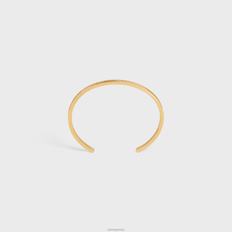 paris λεπτή μανσέτα από ορείχαλκο με φινίρισμα γυναίκες CELINE 640PT1365 αξεσουάρ χρυσός