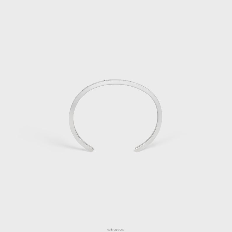 λεπτή μανσέτα paris από ορείχαλκο με φινίρισμα ροδίου γυναίκες CELINE 640PT1366 αξεσουάρ ασήμι