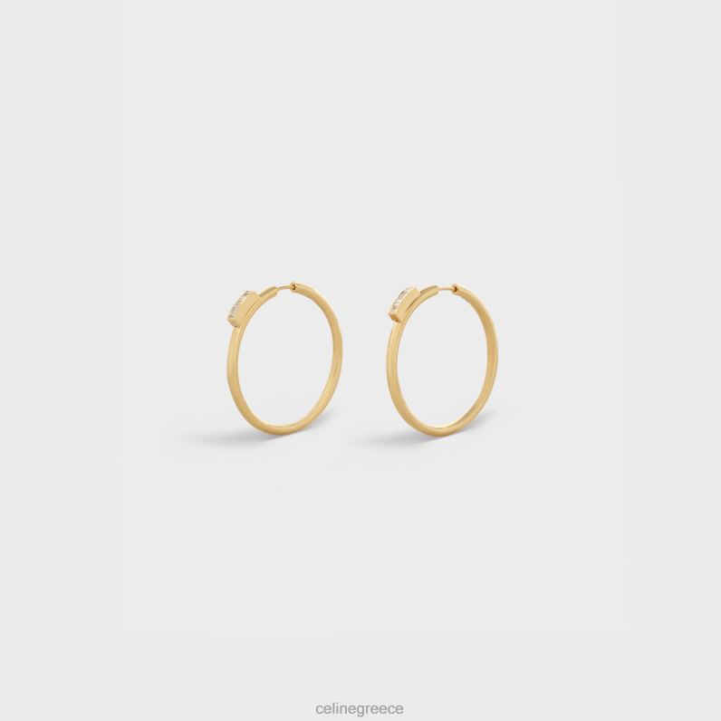 systeme μεγάλους κρίκους σε διαμάντια γυναίκες CELINE 640PT1424 αξεσουάρ κίτρινο χρυσό & λευκό