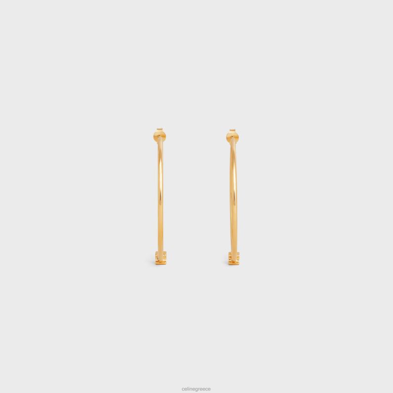 triomphe μεγάλοι κρίκοι από ορείχαλκο με φινίρισμα γυναίκες CELINE 640PT1260 αξεσουάρ χρυσός