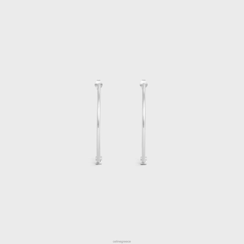 triomphe μεγάλοι κρίκοι από ορείχαλκο με φινίρισμα ροδίου γυναίκες CELINE 640PT1261 αξεσουάρ ασήμι