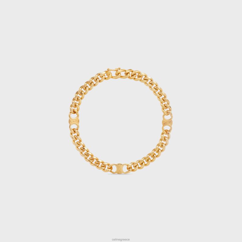 triomphe μικρό γκουρμέ βραχιόλι από ορείχαλκο με φινίρισμα γυναίκες CELINE 640PT1278 αξεσουάρ χρυσός