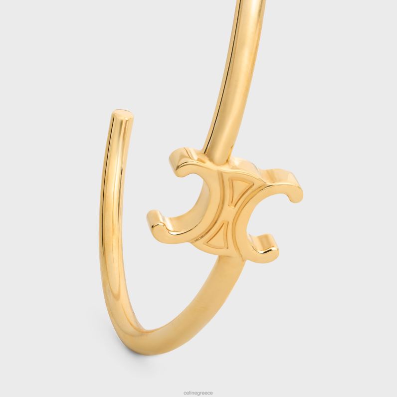 triomphe ασύμμετρη μανσέτα από ορείχαλκο με φινίρισμα γυναίκες CELINE 640PT1289 αξεσουάρ χρυσός