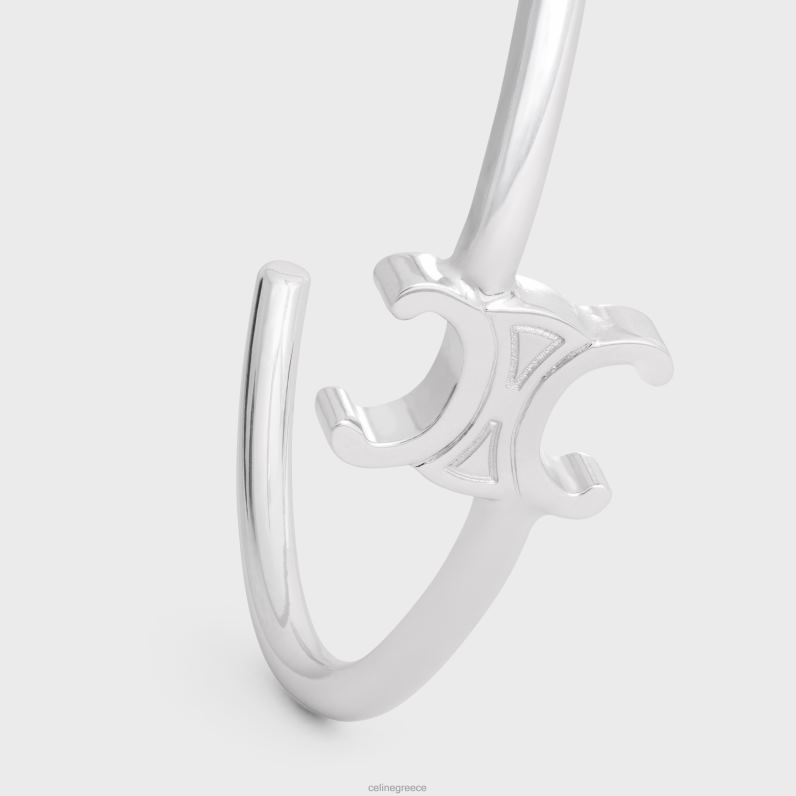 ασύμμετρη μανσέτα triomphe από ορείχαλκο με φινίρισμα ροδίου γυναίκες CELINE 640PT1290 αξεσουάρ ασήμι