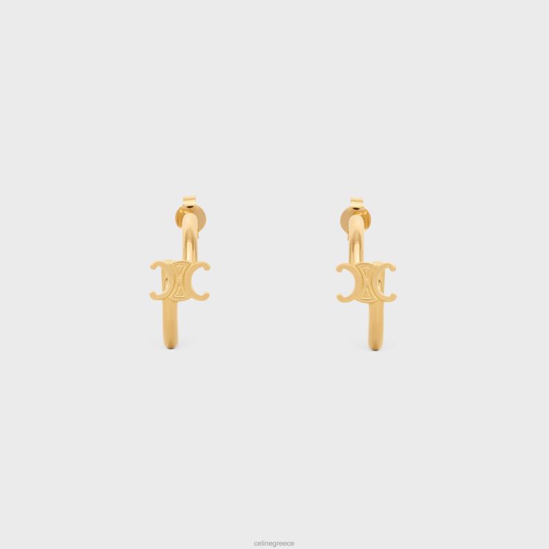 ασύμμετροι κρίκοι triomphe από ορείχαλκο με φινίρισμα γυναίκες CELINE 640PT1291 αξεσουάρ χρυσός