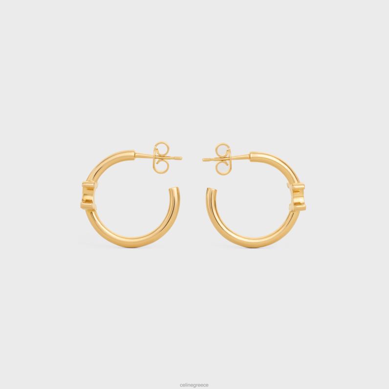 ασύμμετροι κρίκοι triomphe από ορείχαλκο με φινίρισμα γυναίκες CELINE 640PT1291 αξεσουάρ χρυσός