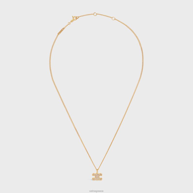 Κολιέ από στρας triomphe από ορείχαλκο με φινίρισμα & κρύσταλλα γυναίκες CELINE 640PT1299 αξεσουάρ χρυσός