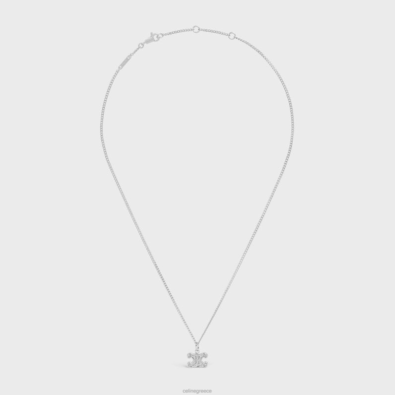Κολιέ από στρας triomphe από ορείχαλκο με φινίρισμα ροδίου & κρύσταλλα γυναίκες CELINE 640PT1300 αξεσουάρ ασήμι