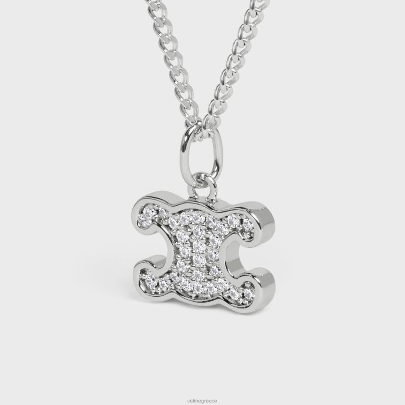 Κολιέ από στρας triomphe από ορείχαλκο με φινίρισμα ροδίου & κρύσταλλα γυναίκες CELINE 640PT1300 αξεσουάρ ασήμι