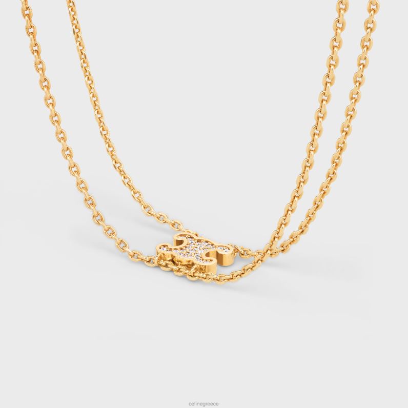 βραχιόλι triomphe κρεμαστό στρας από ορείχαλκο με φινίρισμα & κρύσταλλα γυναίκες CELINE 640PT1301 αξεσουάρ χρυσός