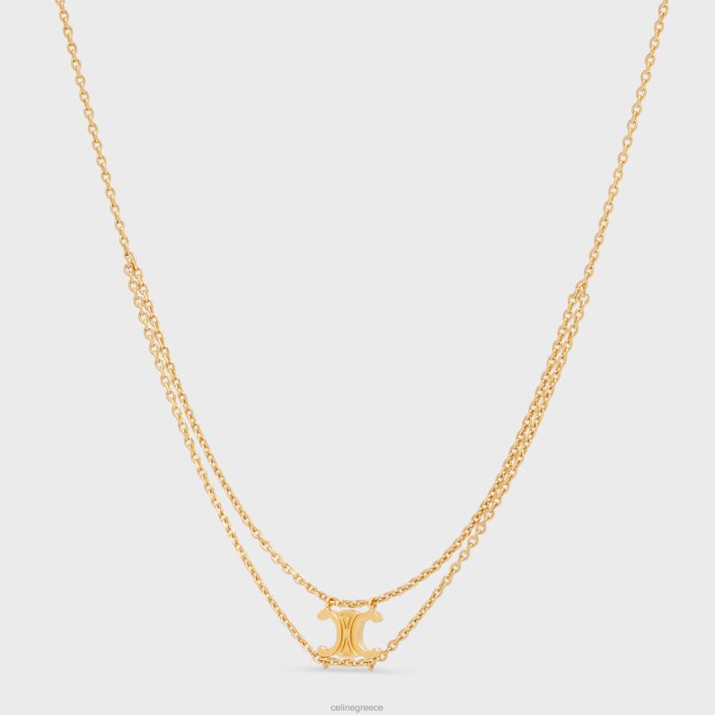 κρεμαστό κολιέ triomphe από ορείχαλκο με φινίρισμα γυναίκες CELINE 640PT1305 αξεσουάρ χρυσός