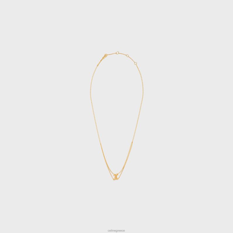 κρεμαστό κολιέ triomphe από ορείχαλκο με φινίρισμα γυναίκες CELINE 640PT1305 αξεσουάρ χρυσός