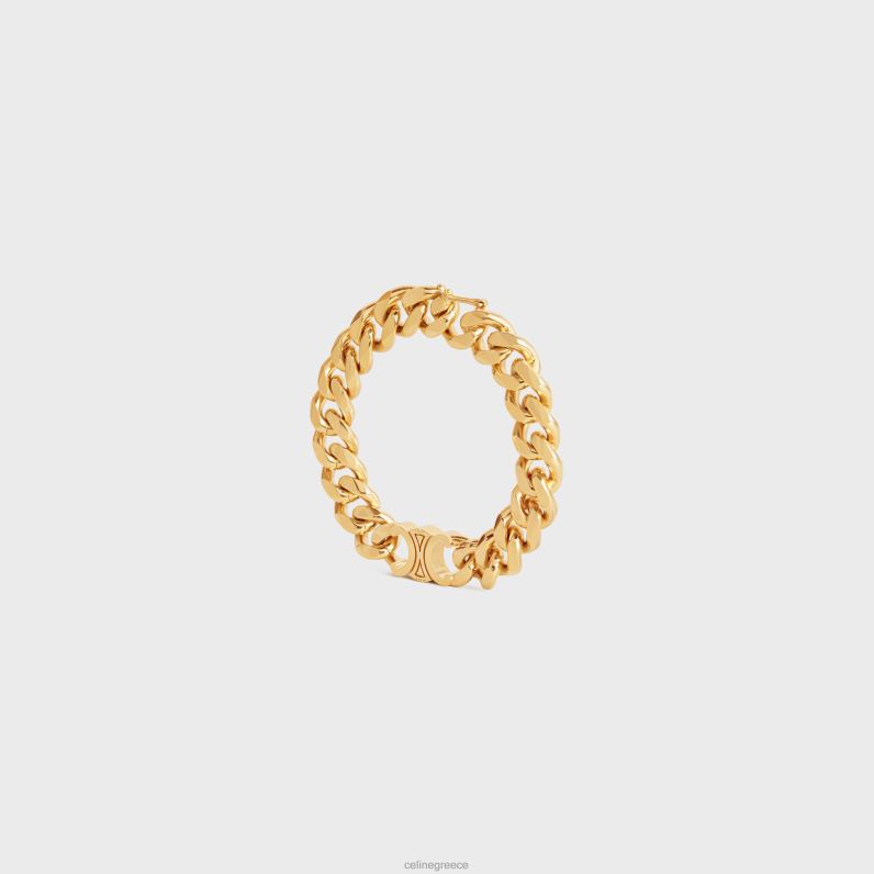 triomphe gourmette βραχιόλι από ορείχαλκο με φινίρισμα γυναίκες CELINE 640PT1311 αξεσουάρ χρυσός